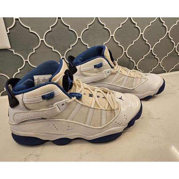 Nike Air Jordan 6 Rings White and Marina Blue Men's Size 9.5 322992-114 - Picture 5 of 7